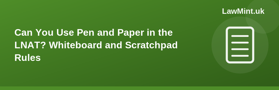 Can You Use Pen and Paper in the LNAT? Whiteboard and Scratchpad Rules