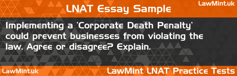 LNAT Practice Test Essay - Implementing A 'Corporate Death Penalty ...